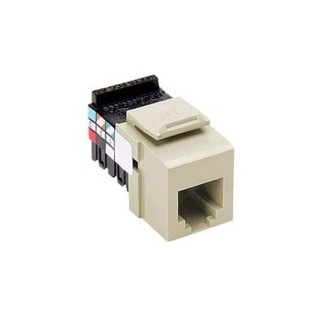 Leviton 1-Port Mod Jack 110 6W6P Utp, Usoc Quickport, Ivory 41106-RI6