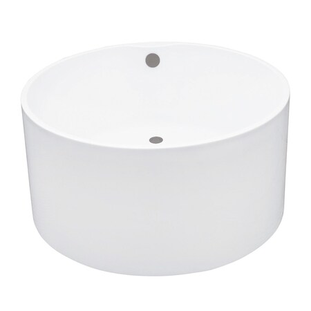 Kingston Brass 45-Inch Acrylic Round Double Ended Freestanding Tub with Overflow/Drain Assembly VTRO454523M8