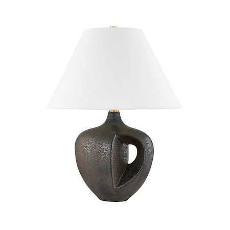 Hudson Valley Lighting Avenel 1 Light Table Lamp 19 In. Aged Brass/Ceramic Reactive Bronze L7124-AGB/C07