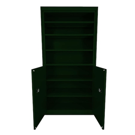 Steel Cabinets Usa Cabinet Bookcase, 72 in H, 33 in W, Hunter Green, 5 Shelves CBC-331872-H GRN