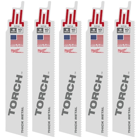 Milwaukee Tool 6" 10 TPI The Torch SAWZALL Blades (25 Pk) 48-00-8712