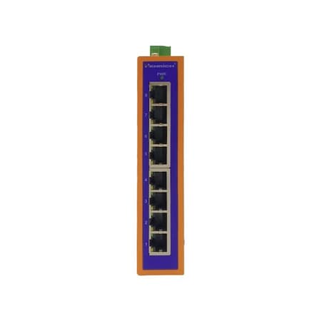 Henrich 8-port Din-rail 100M Unmanaged Industrial Ethernet Switch -40 DegC to 75 DegC CTS8A