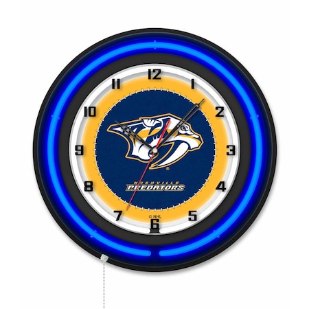 Holland Bar Stool Nashville Predators 19 Double Neon Wall Clock Clk19BK