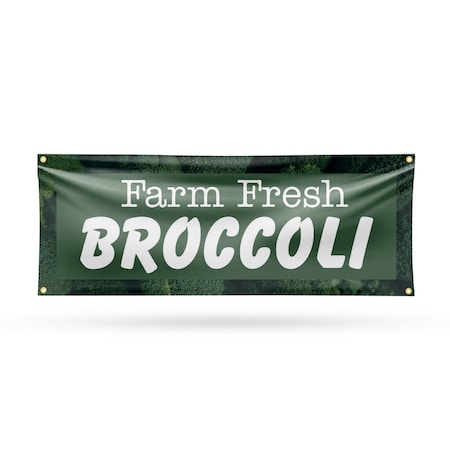 Signmission Farm Fresh Broccoli, 18 Inch x 48 Inch, Vinyl Banner B-30581