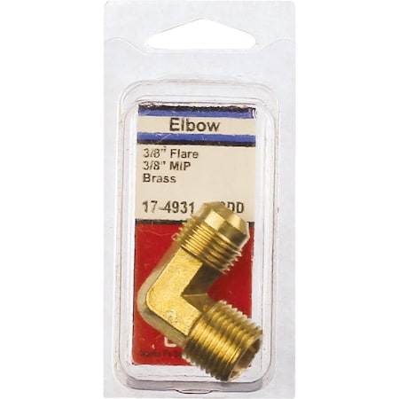 Westlake Pipe & Fittings 3/8'' MFLx3/8'' MPT 90 Deg. Flare Brass Elbow, 1/4 Bend 17-4931
