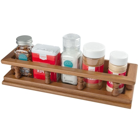 Homeroots Wall Mounted 14.00in Wood Spice Rack 478229