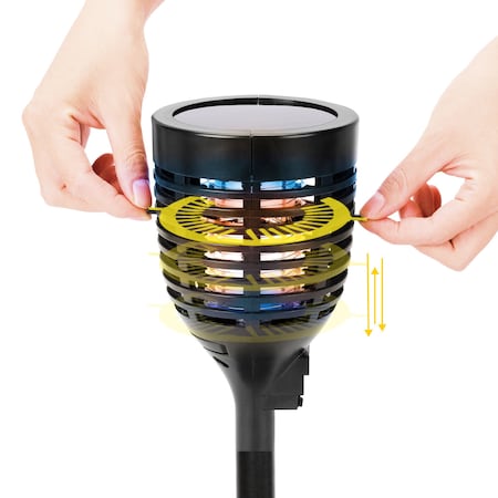 Techko Solar Mosquito Bug Zapper Torch with 360 degrees Easy-Clean Brush SZL-1102-1