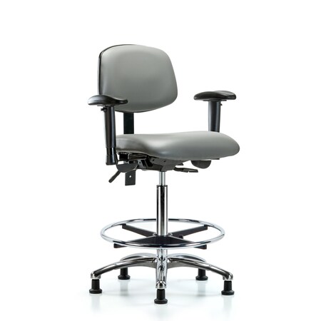 Blue Ridge Ergonomics Vinyl Chair, Vinyl, Adjustable Arms BR-VHBCH-CR-T0-A1-CF-RG-8840