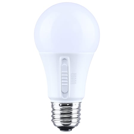 Satco 9 Watt LED A19 27K/3K/35K/4K/5K CCT Medium Base Plastic 12-24 Volt AC 12-34 Volt DC S14407