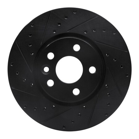 Dynamic Friction Co DFC Brake Rotor - Drilled and Slotted - Black 633-27041L