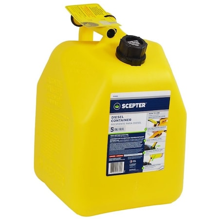 Scepter FG4D511 Diesel Can, 5 gal, Polypropylene, Yellow FG4D571