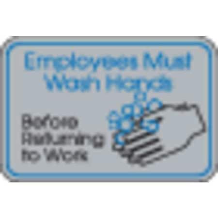 United Visual Products Hand Wash Sign, 6" x 9", Plastic UVOS1060