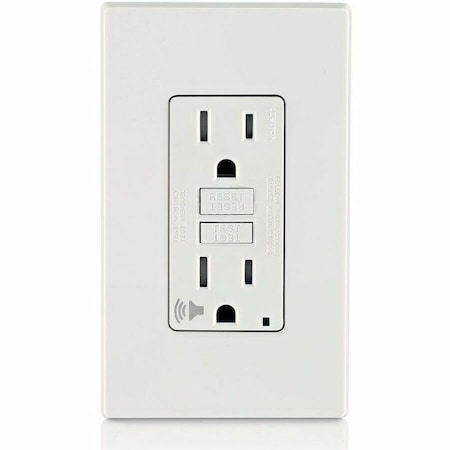 Leviton Self-Test Audible GFCI Receptacle, 15 Amp, 125 Volt, 5-15R NEMA GFTA1-W