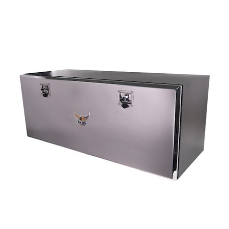 Mytee Products 24inx24inx60in Steel Trailer Underbody Tool Box w/ Mirror Finish Single Door TBSS242460