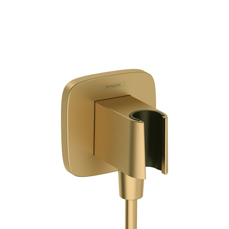Hansgrohe FixFit Q Wall Outlet with Handshower Holder in Brushed Gold Optic 26887251