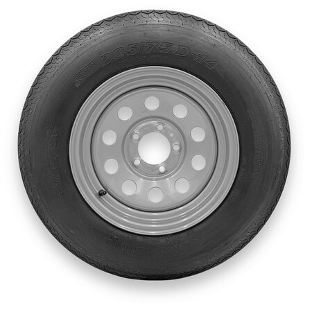 Rubbermaster - Steel Master F78-14 (ST205/75D14) 6 Ply 5 On 4.5 Bolt, Silver Wheel Assemblies 599470SIL