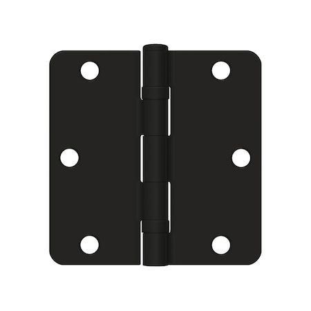 Deltana 3-1/2in x 3-1/2in x 1/4in Radius Hinge; Ball Bearing; Paint Black Finish S35R4BB1B