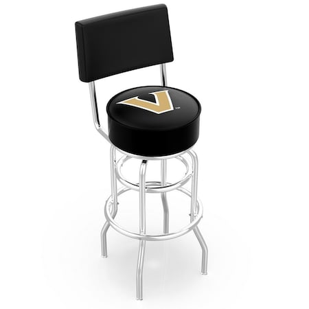 Holland Bar Stool Co 25" Chrome 2-Ring Vanderbilt Swivel Bar Stool, Back L7C425Vander