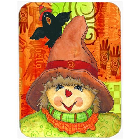 Carolines Treasures Harvey And The Scarecrow Fall Glass Cutting Board- Large PJC1062LCB