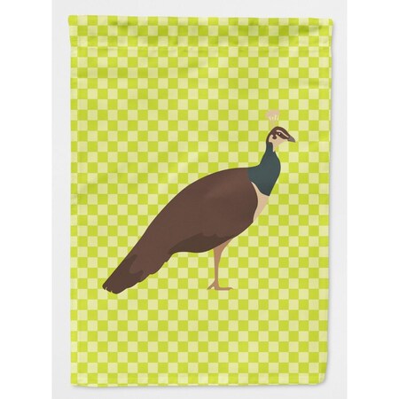 Carolines Treasures Indian Peahen Peafowl Green Flag Garden Size BB7753GF