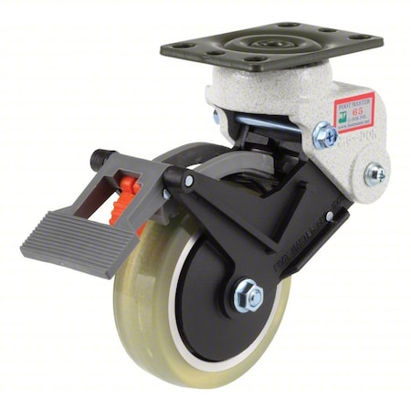 Foot Master Plate Caster, Swivel, Polyurethane, 160mm H GDS-100B-SF-PUS