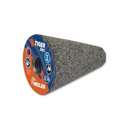 Weiler Tiger Grinding Cone, 2 in dia x 3 in Thick x 5/8 in-11 Arbor, 20 Grit, Zirconia Alumina, Type 17, 12PK 804-68365
