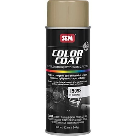Sem Color Coat Flexible Coating, 16 oz Aerosol Can, Light Buckskin, 24 hr Curing, Aerosol 15093