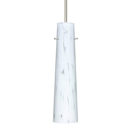 Besa Lighting Camino Cord Pendant, Carrera, Satin Nickel Finish, 1x5W LED 1BT-567419-LED-SN