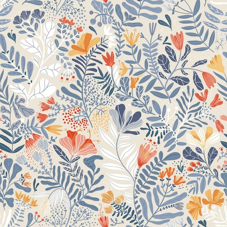A-Street Prints Brittsommar Light blue Woodland Floral Wallpaper 2999-55013
