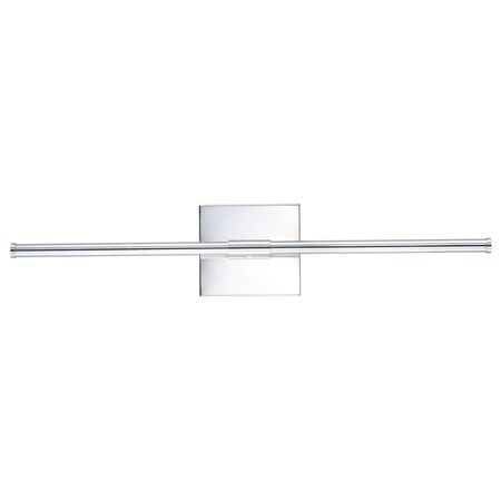 Jonathan Y Makena 28" Modern Minimalist Dimmable Integrated LED Metal Wall Sconce, Chrome JYL7022A
