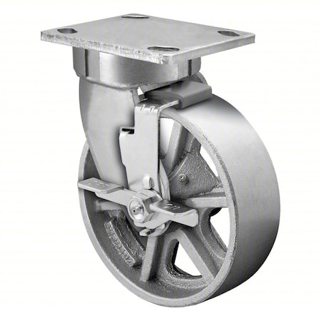 Albion Plate Caster, Swivel, Iron, 5 5/8"H 110CA04201S