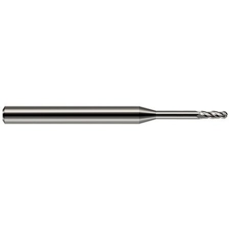 Harvey Tool 0.0120in (.3 mm) Cutter DIA x 0.0360in L of Cut x 0.0960in Reach Carbide Ball End Mill, 4 Flutes 76812