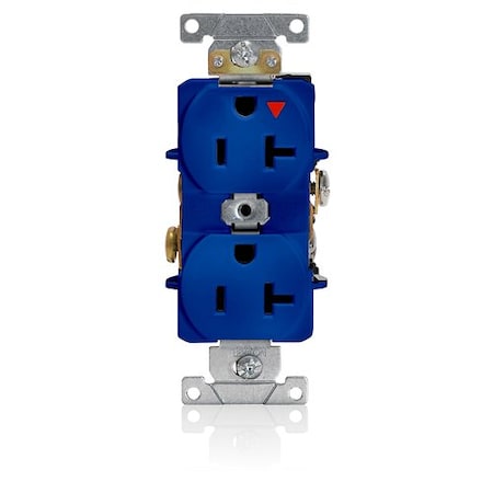 Leviton Duplex Receptacle Outlet, 20A, Blue, 125V 5362-BIG