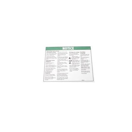 Genie REPLACEMENT DECAL NOTICE OPER INST PLAT DC 97894