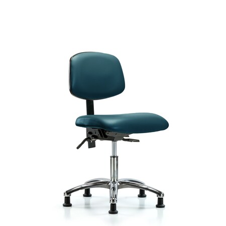 Blue Ridge Ergonomics Vinyl Chair Chrome, Desk, Tilt, Glides, Royal BR-VDHCH-CR-T1-A0-RG-8801