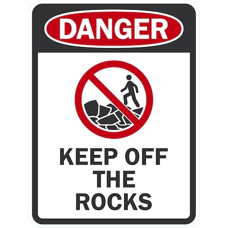 Lyle Keep Off The Rocks (w/graphic), 18x24, Non-Reflective, White G-11096-NA_18x24
