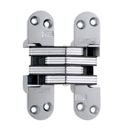 Universal Industrial Soss 1-1/8" x 4-5/8" Heavy Duty Invisible Hinge for 1-3/4" Doors Satin Chrome Finish 218US26D