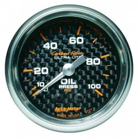 Tool 4721 Carbon Fiber Oil Pressure Gauge - 2.06 in. - 0-100 PSI TO3628209