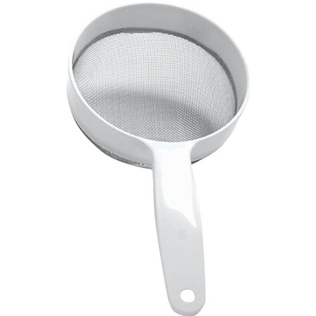 Norpro Strainer, Stainless Steel, 5 in Dia, Plastic Handle 2135