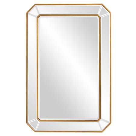 Homeroots Recatngle Gold Leaf Mirror With Angled Corners Frame 383725
