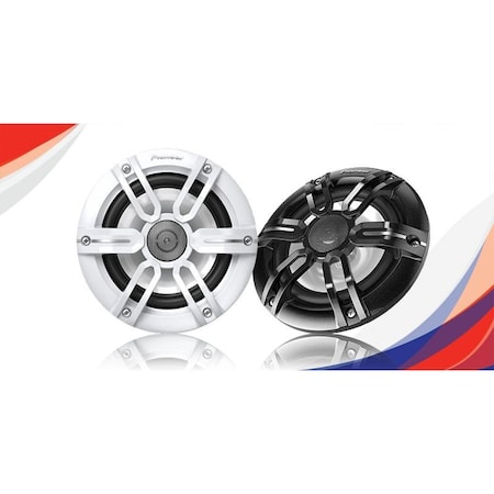 Pioneer 6-1/2-in 2-way, 200w Max Power, IPX7 Rated, Sports Grille Design - Marine Speakers pair TSME650FS