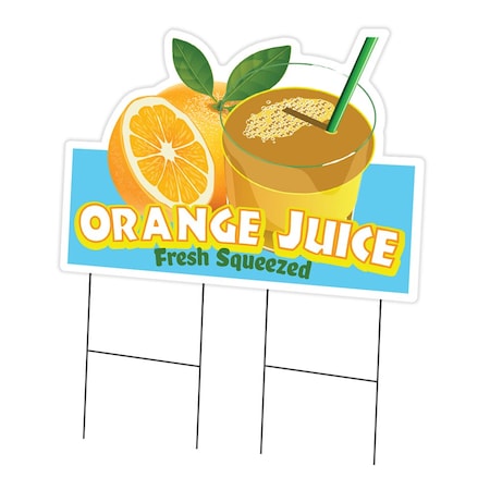 Signmission Orange Juice Die Cut Yard Sign & Stake outdoor plastic coroplast window, C-DC-2436-Orange Juice19 C-DC-2436-Orange Juice19