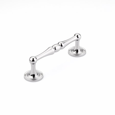 Schaub 4in Center to Center Atherton Knurled Cabinet Pull Polished Chrome Finish 576-26