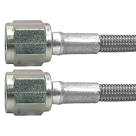 Powerhouse 15 in. -4 AN No. 3 Straight Braided Brake Line PO3630004
