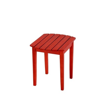 W Unlimited Oceanic Collection Solid Wood Side Table, Red SW2009RD-ET