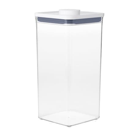 Good Grips POP Food Container, 6 qt Capacity, Plastic, Clear, 6-1/2 in L, 6-1/2 in W 11233400