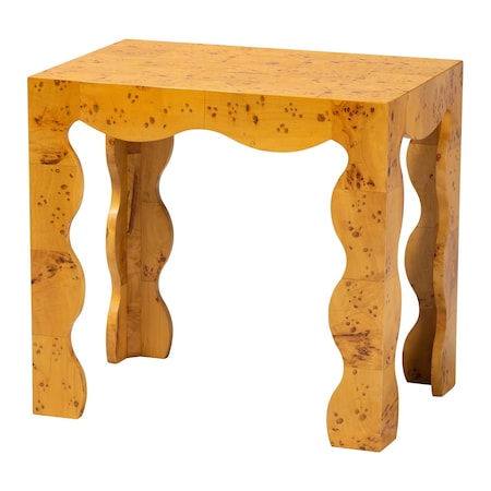 Bali & Pari Huxley Modern and Contemporary Natural Real Burl Wood End Table 253-14029-ZORO