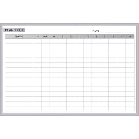 Ghent In/Out Board, Steel, 48 1/2 in, 96 1/2 in, Aluminum Frame, White/Gray, Matte GRPM301E-48
