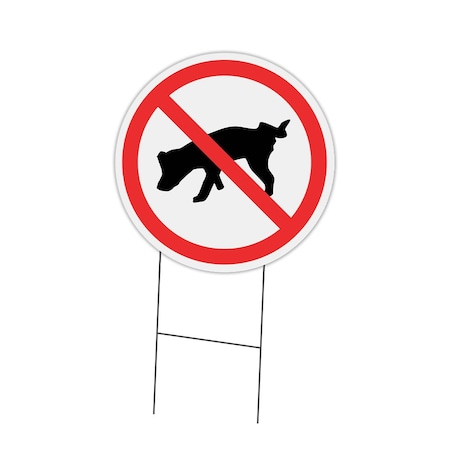 Signmission No Dog Pee Double Sided Corrugated Plastic Circle Yard Sign C-16-CIR-DS-WS- No dog pee