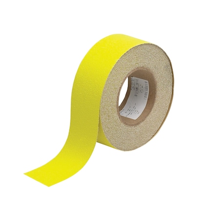 Brady Anti-Skid Tape Roll - Grit-Coated Polyester, Solid Color, Yellow, 2in x 60ft, 60PK 78091